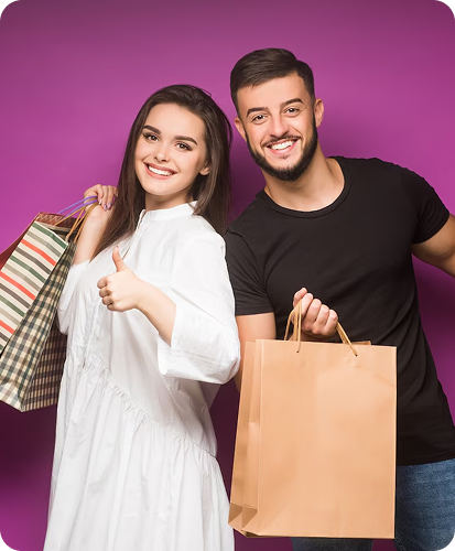 Shoppers with packages