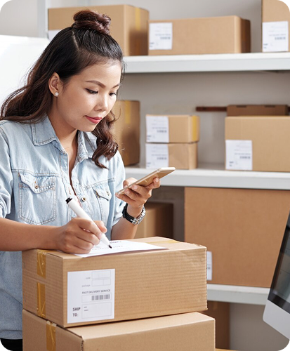 Couple shopping online